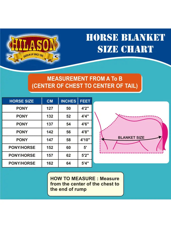 Hilason 1200D Ripstop Waterproof Turnout Winter Horse Blanket Aztec