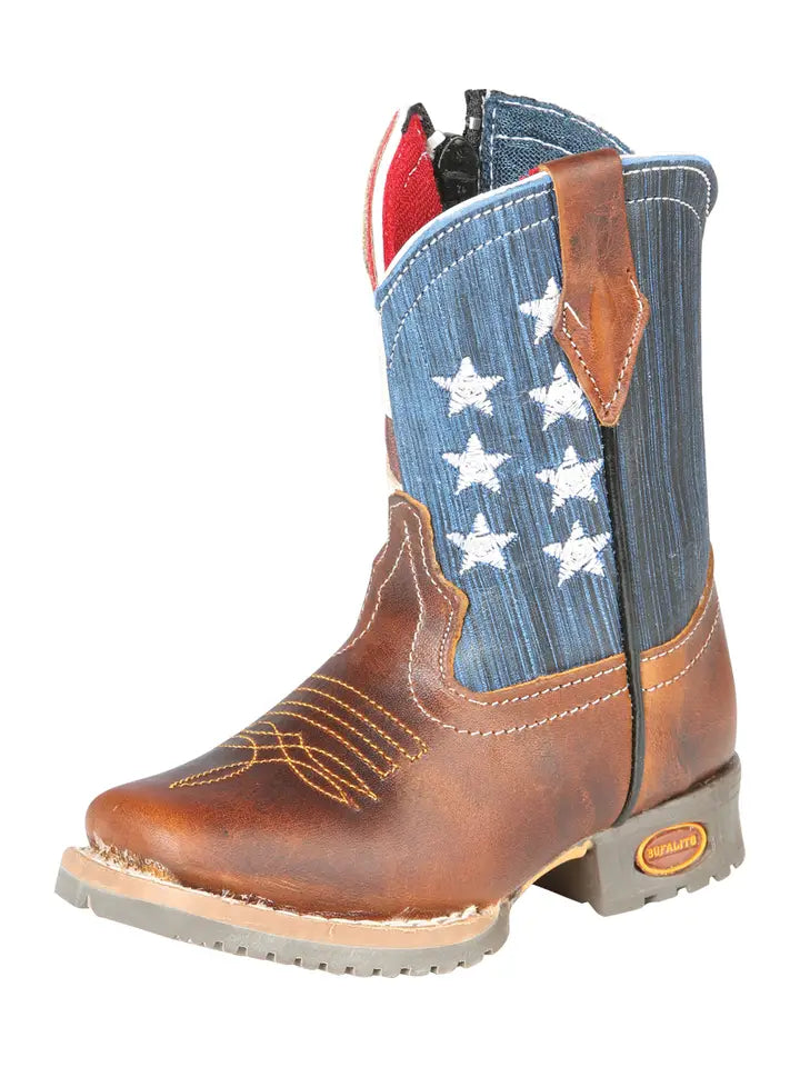 Jar Boots Children's USA Cowboy Boot Brown Leather