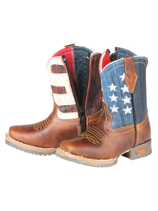 Jar Boots Children's USA Cowboy Boot Brown Leather