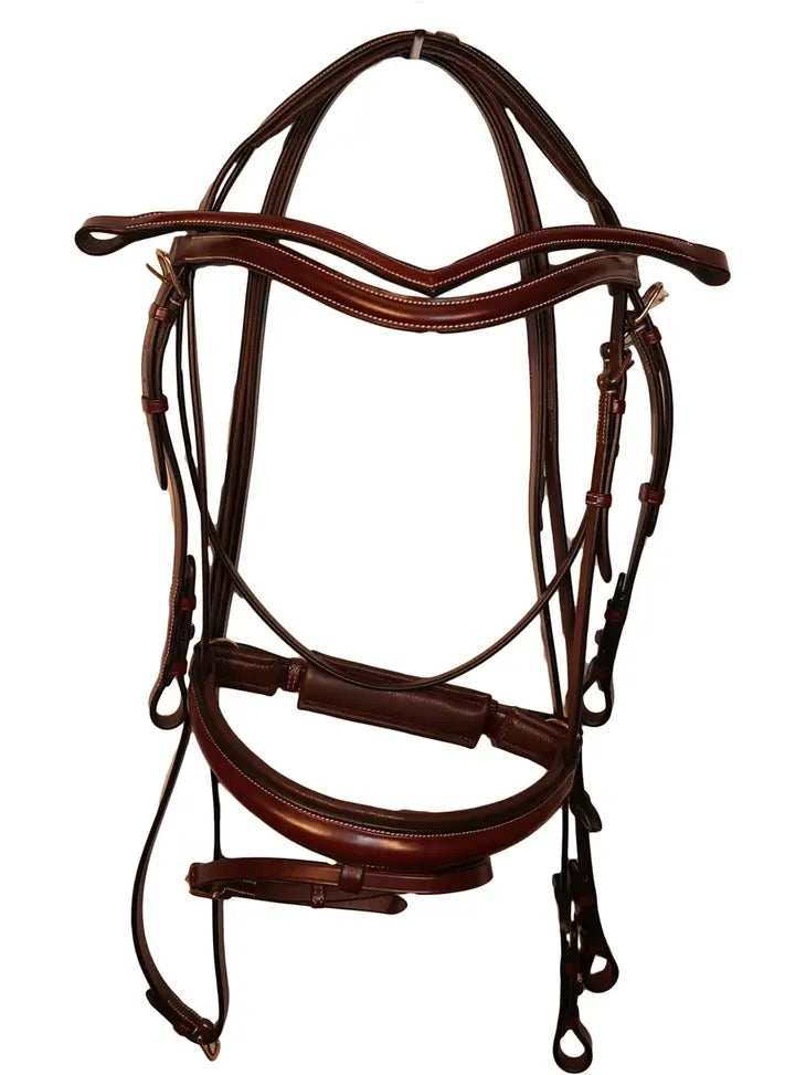 Quail Hollow Raised Snaffle Bridle with Flash