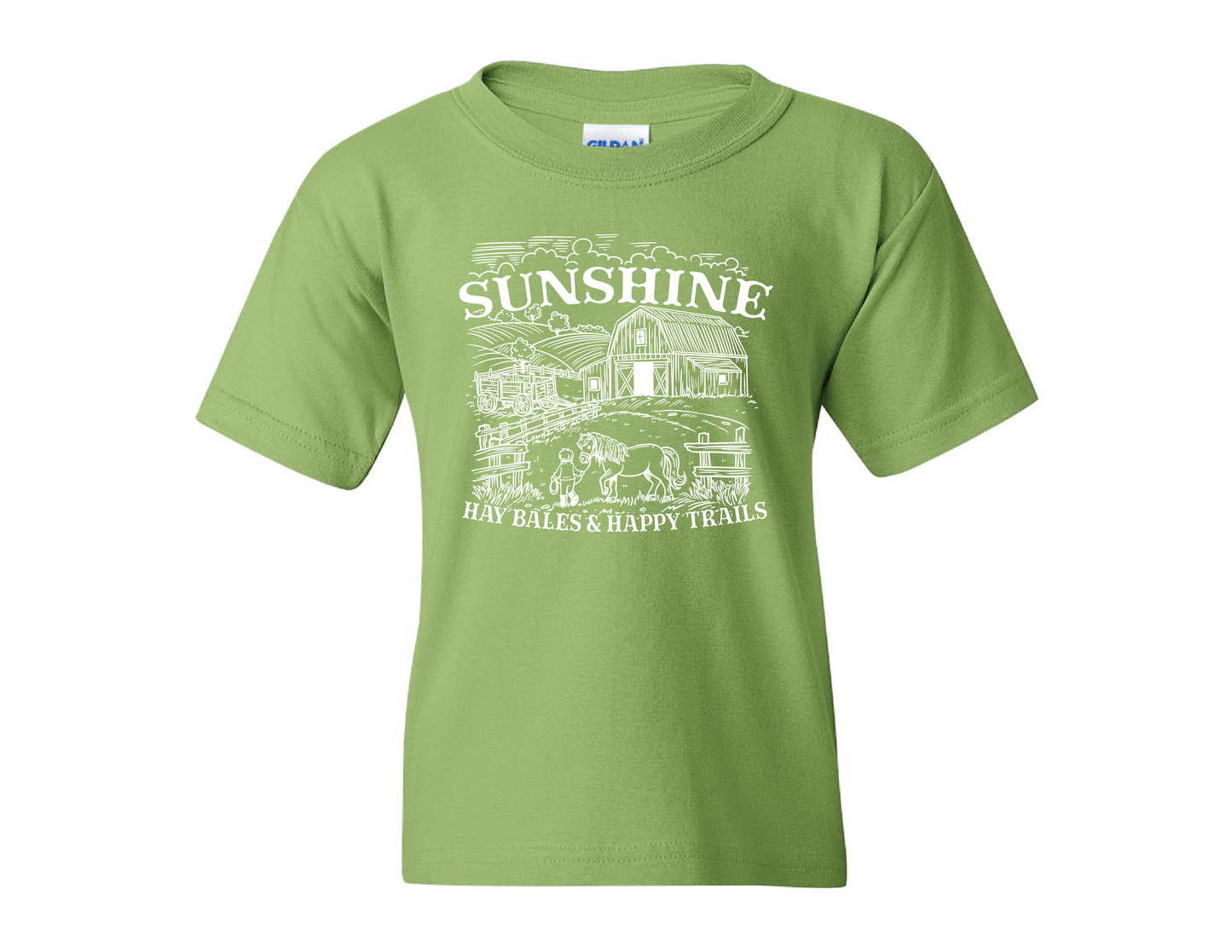 Sunshine, Hay Bales and Happy Trails Kids Tee