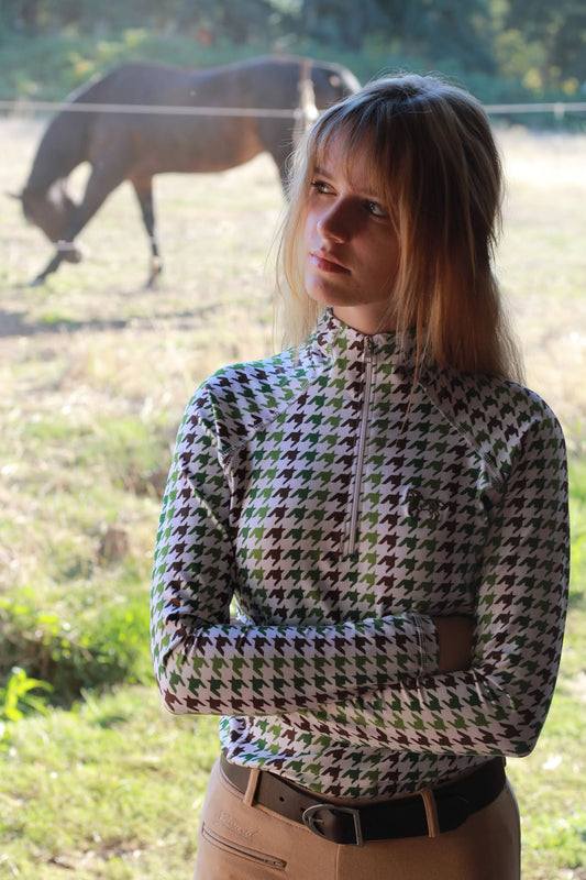 The Huntress - Houndstooth Riding Shirt