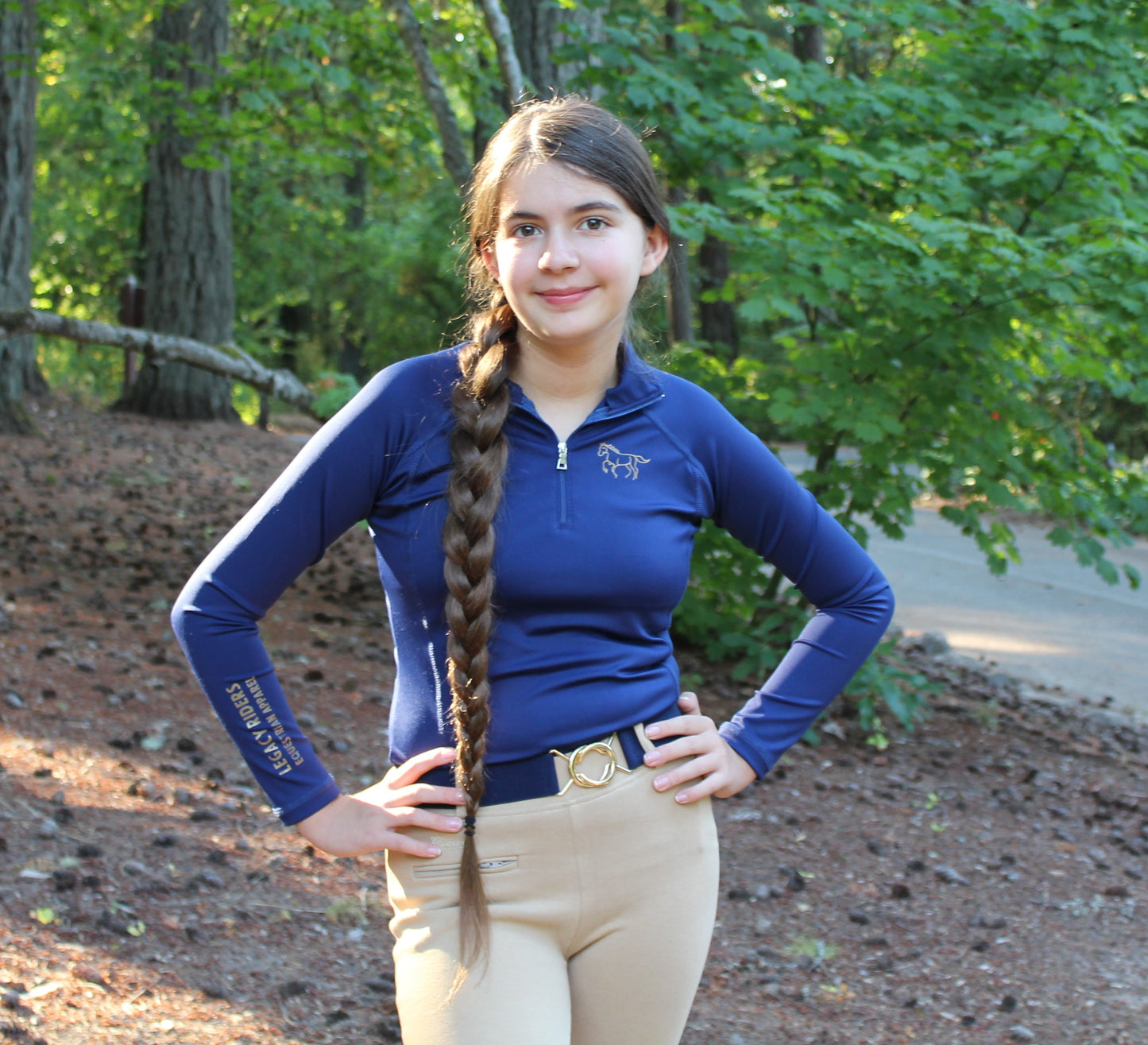 Legacy Classic Long Sleeve Riding Shirt - Navy Blue