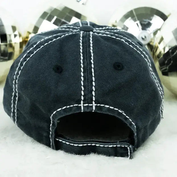 Distressed Black "Just a Girl Who Loves Horses" Cap