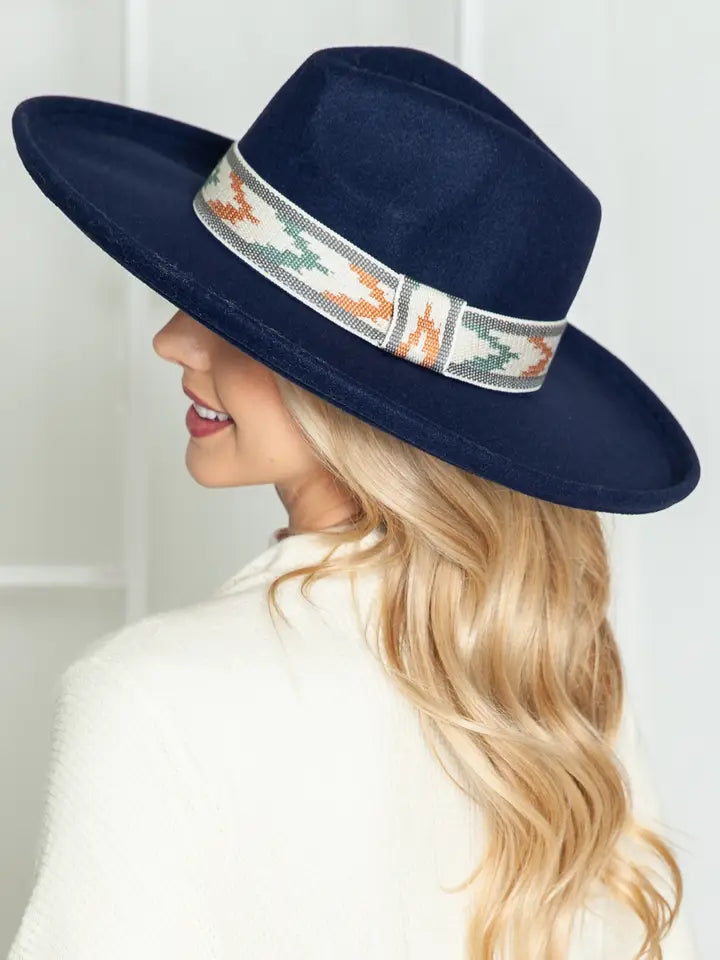 The Pheonix | Felt Fedora with Tex-Mex Aztec Band