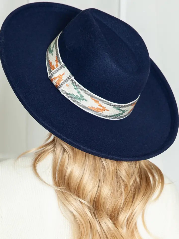 The Pheonix | Felt Fedora with Tex-Mex Aztec Band