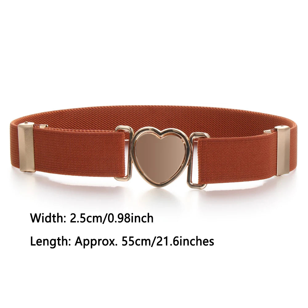 Equestrian Kids Elastic Stretch Belt with Heart Clasp