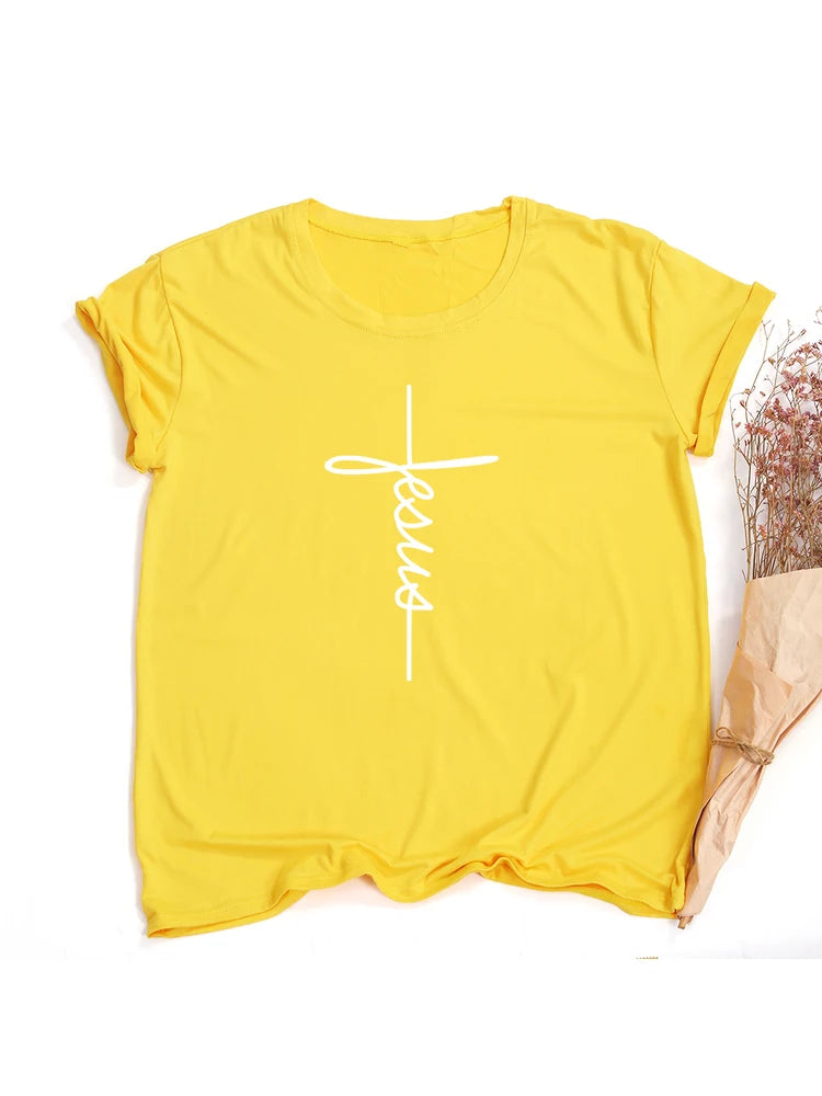 Womens Faith T-shirt - Jesus Cross