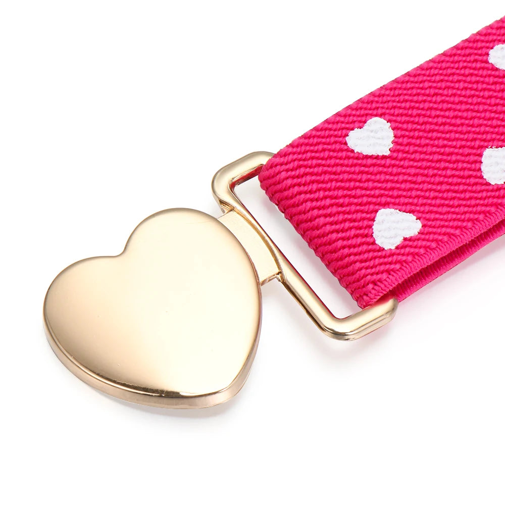 Equestrian Kids Elastic Stretch Belt with Heart Clasp