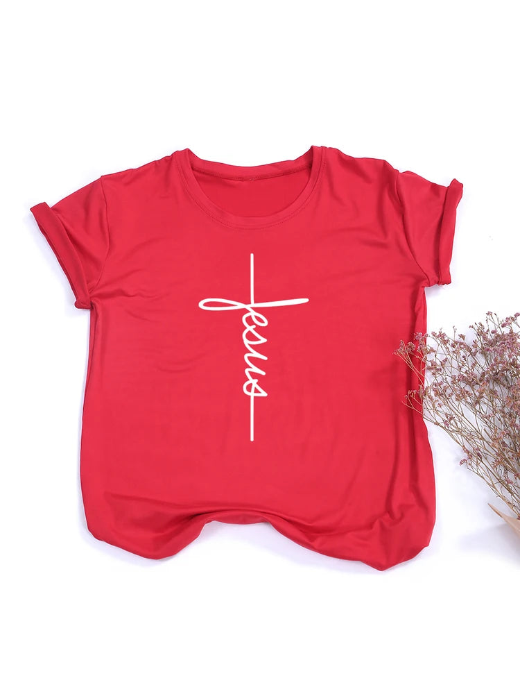 Womens Faith T-shirt - Jesus Cross