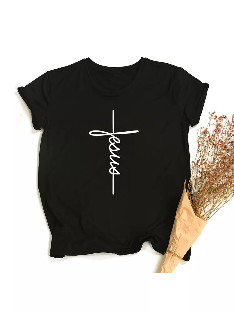 Womens Faith T-shirt - Jesus Cross