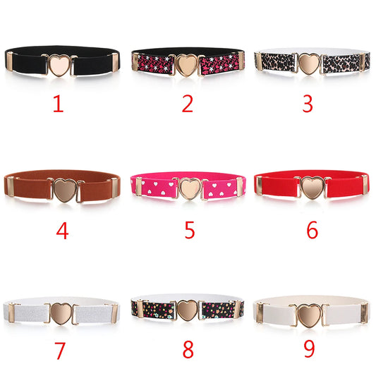Equestrian Kids Elastic Stretch Belt with Heart Clasp