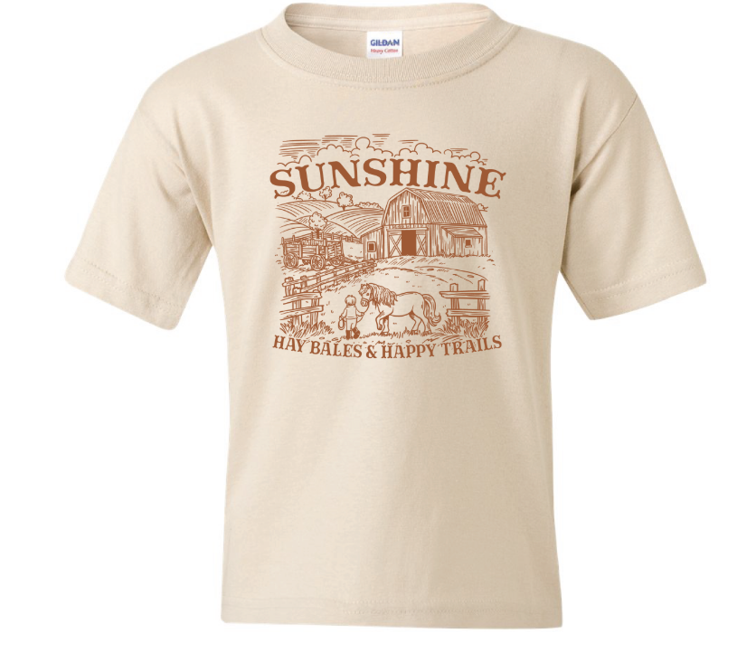 Sunshine, Hay Bales and Happy Trails Kids Tee