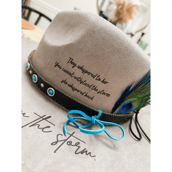 I Am the Storm Burned Hat Western Hat Rancher Cowboy