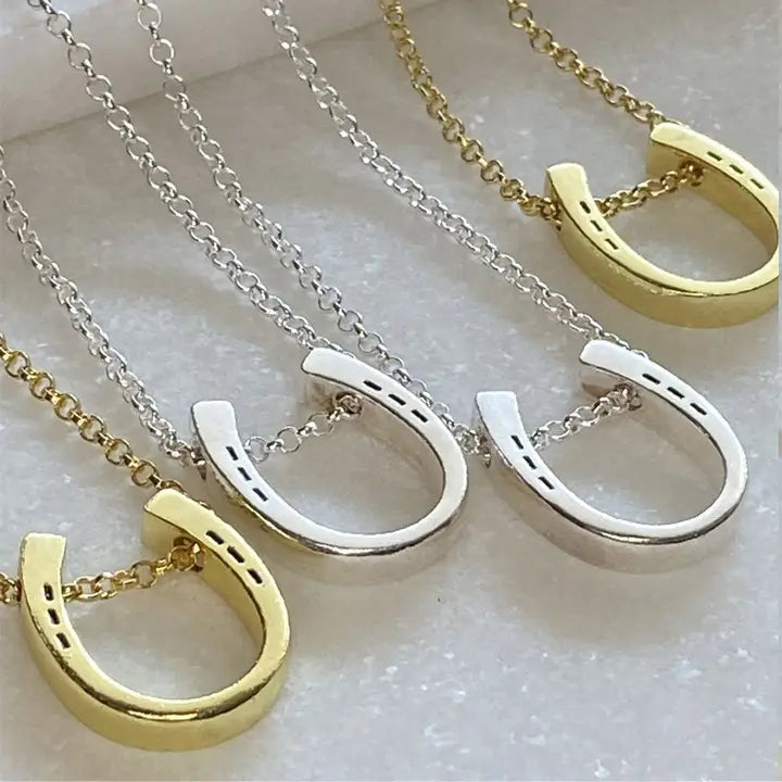 Classique Horseshoe & Chain Necklace Silver