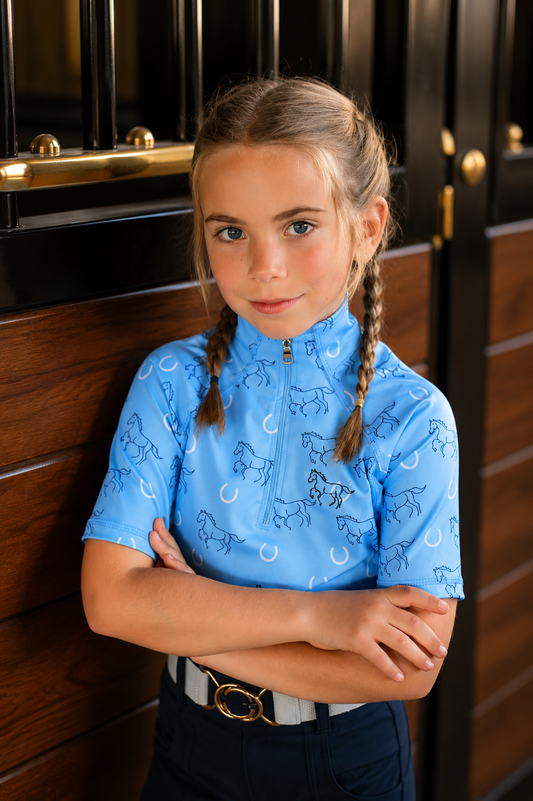 Lucky Stride - Sky Blue Riding Shirt Youth