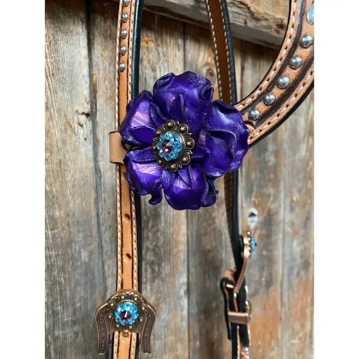 Paisley Purple One Ear/ Breastcollar Tack Set