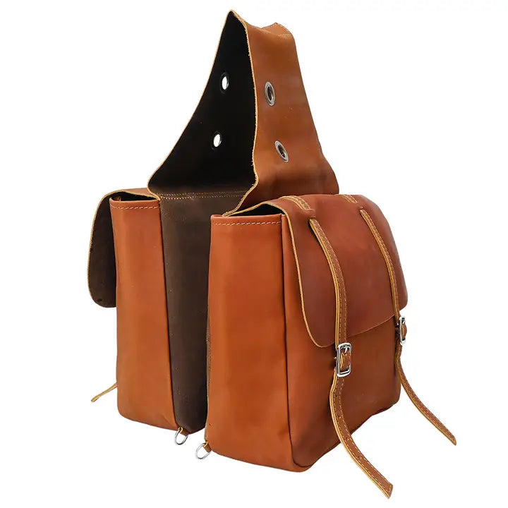 Western Leather Horse Saddle Bag For Trail Hilason