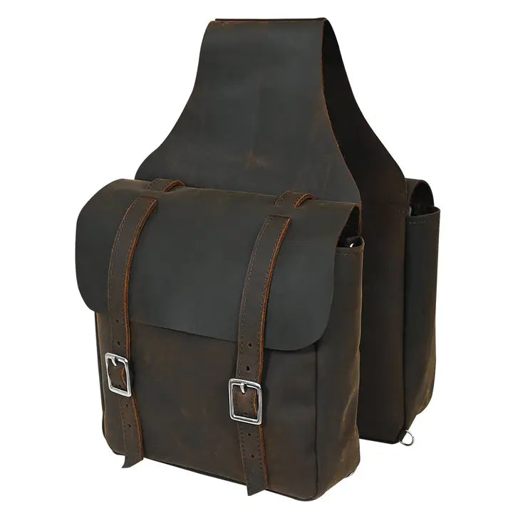 Western Leather Horse Saddle Bag For Trail