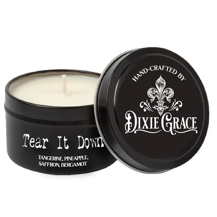Tear It Down - 8 oz Candle Tin - Cotton Wick
