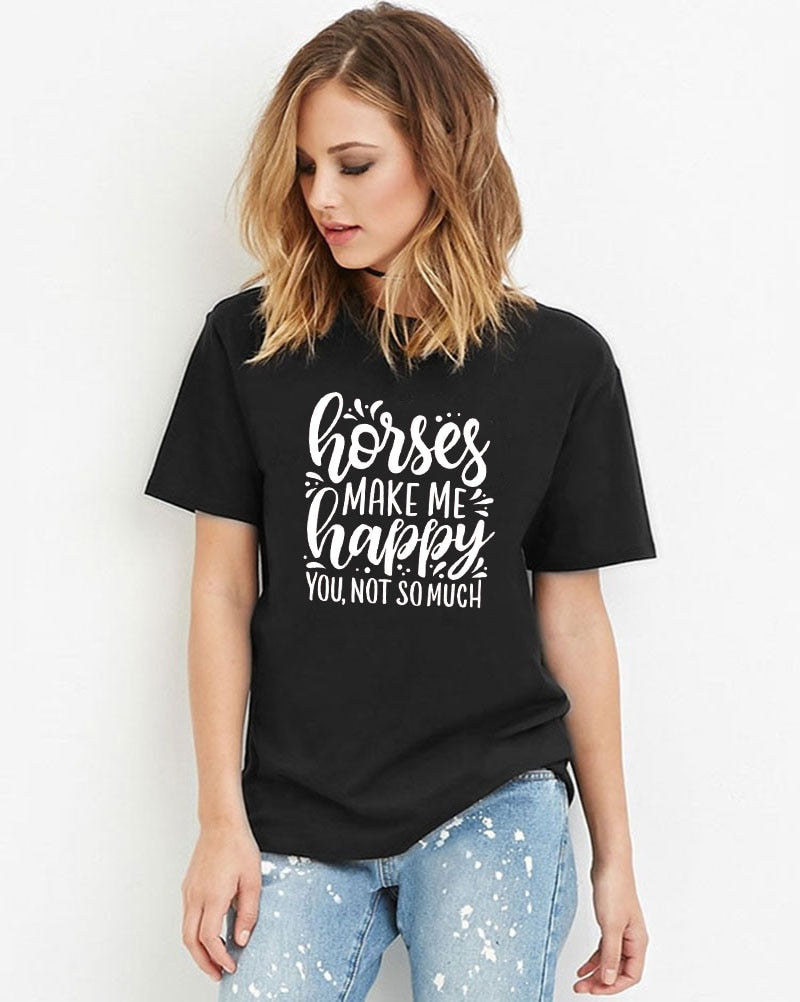 "Horses Make Me Happy" Junior's Tee