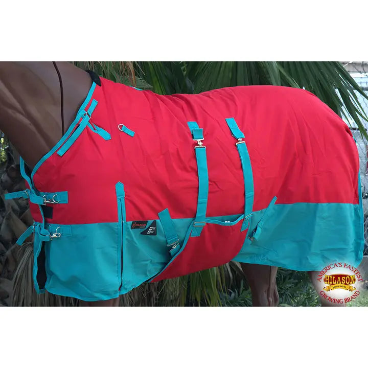Hilason 1200D Winter Waterproof Horse Turnout Blanket Belly Wrap Red