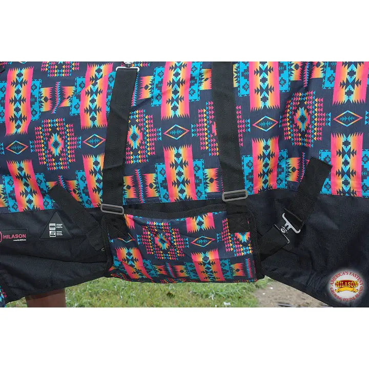 Hilason 1200D Ripstop Waterproof Turnout Winter Horse Blanket Aztec