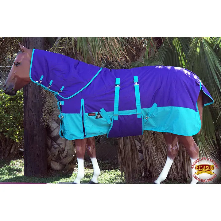 Hilason 1200D Waterproof Winter Horse Neckcover Turnout Blanket Belly Wrap Purple
