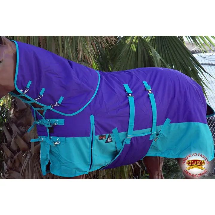 Hilason 1200D Waterproof Winter Horse Neckcover Turnout Blanket Belly Wrap Purple