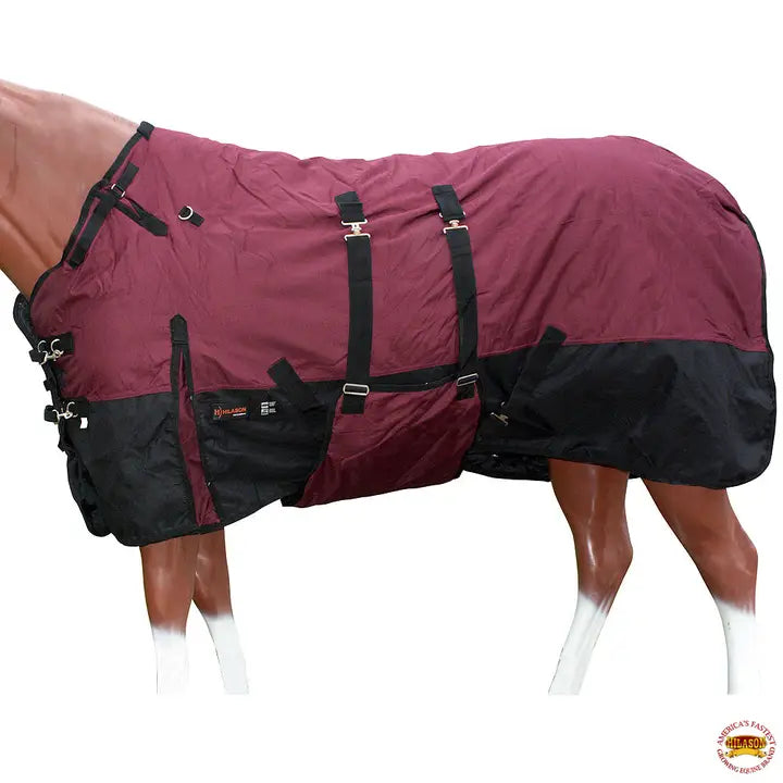 Hilason 1200D Ripstop Waterproof Turnout Winter Horse Blanket Wine
