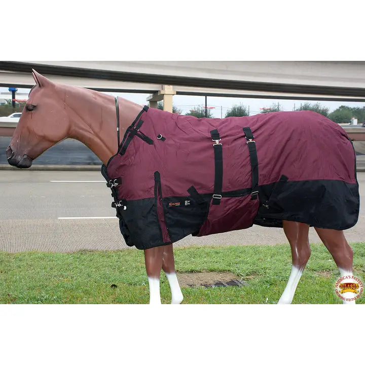 Hilason 1200D Ripstop Waterproof Turnout Winter Horse Blanket Wine