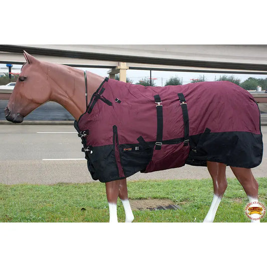 Hilason 1200D Ripstop Waterproof Turnout Winter Horse Blanket Wine