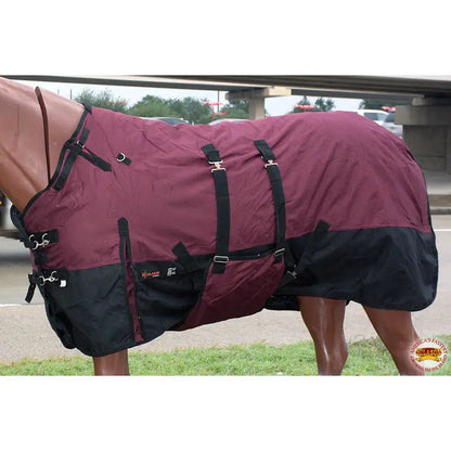 Hilason 1200D Ripstop Waterproof Turnout Winter Horse Blanket Wine
