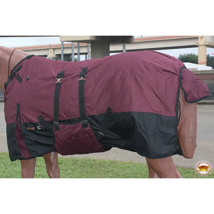 Hilason 1200D Ripstop Waterproof Turnout Winter Horse Blanket Wine