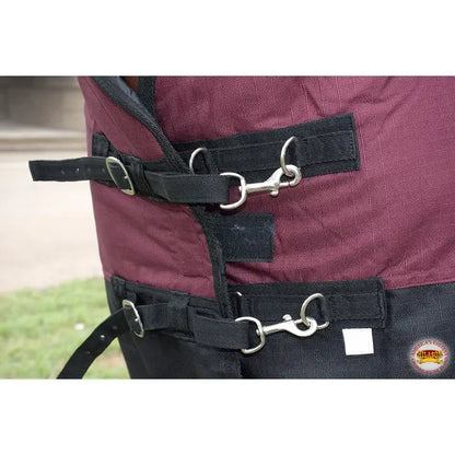 Hilason 1200D Ripstop Waterproof Turnout Winter Horse Blanket Wine