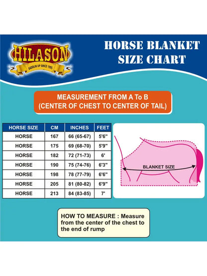HILASON 1200D Winter Waterproof Horse Turnout Blanket Belly Wrap Floral Motif