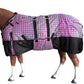 1200D Pink Black Plaid Winter Waterproof Turnout Horse Blanket