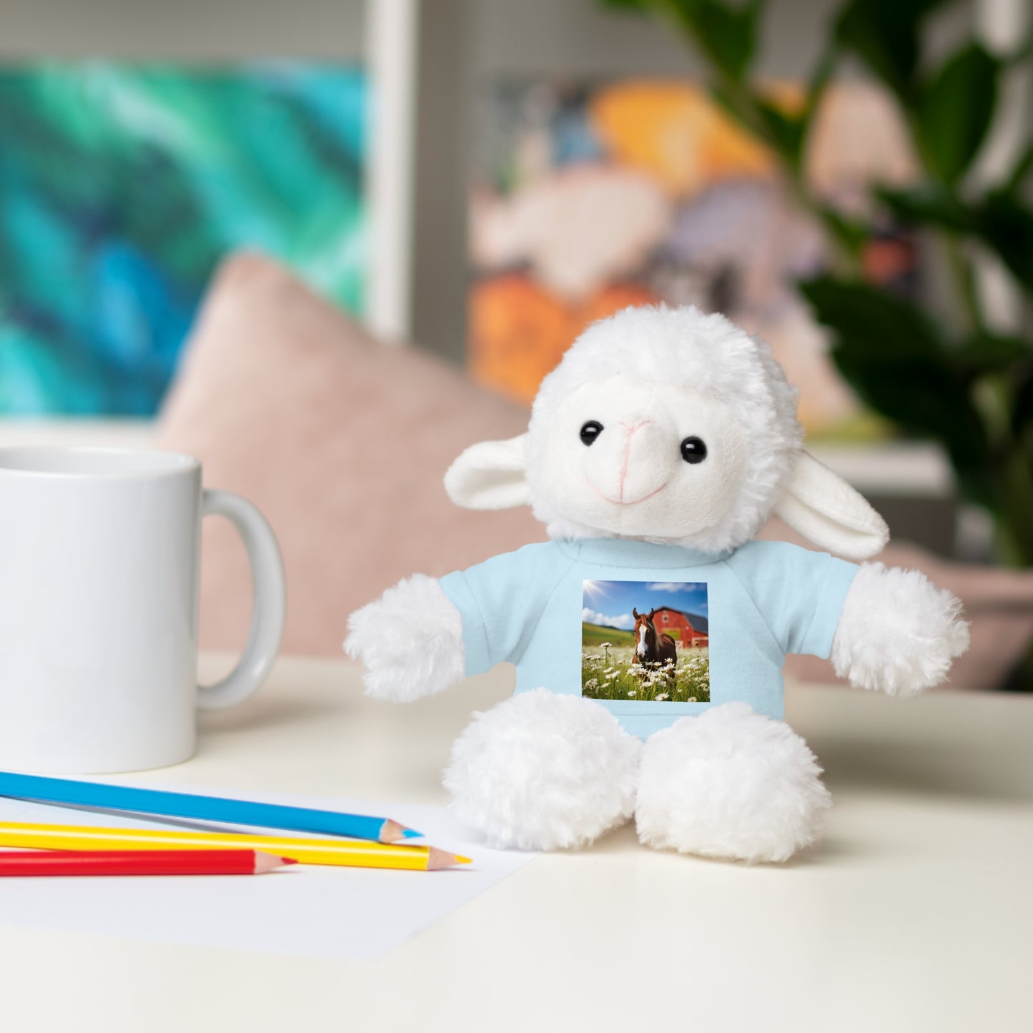 Stuffed Animals Plush with Farm Horse Tee