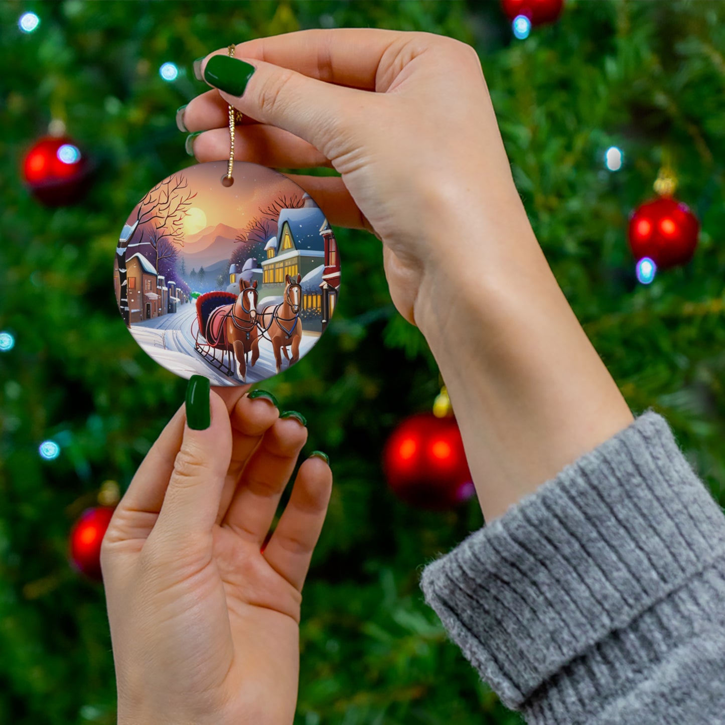 Main Street USA Ceramic Ornament, 3 Shapes