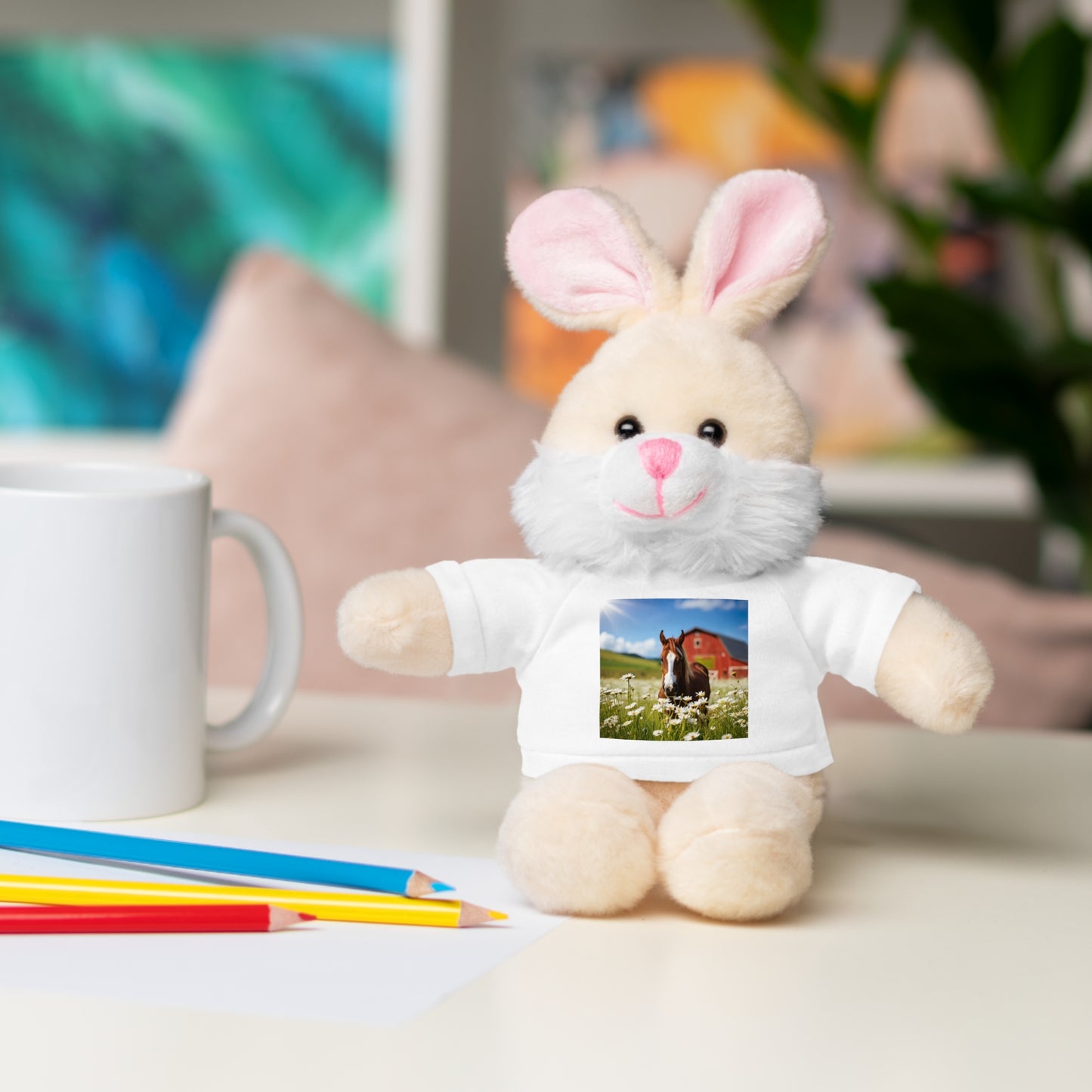 Stuffed Animals Plush with Farm Horse Tee