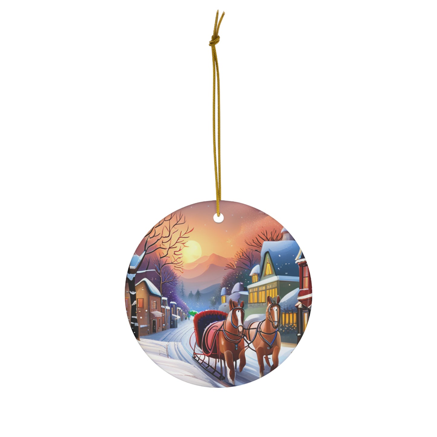 Main Street USA Ceramic Ornament, 3 Shapes