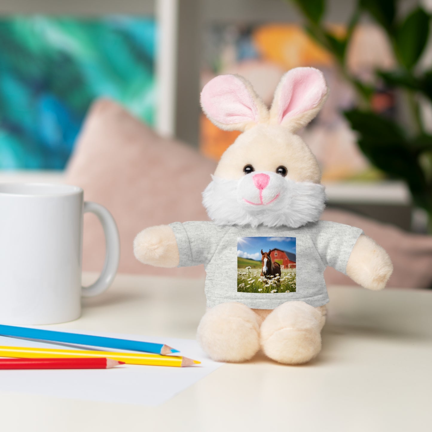 Stuffed Animals Plush with Farm Horse Tee