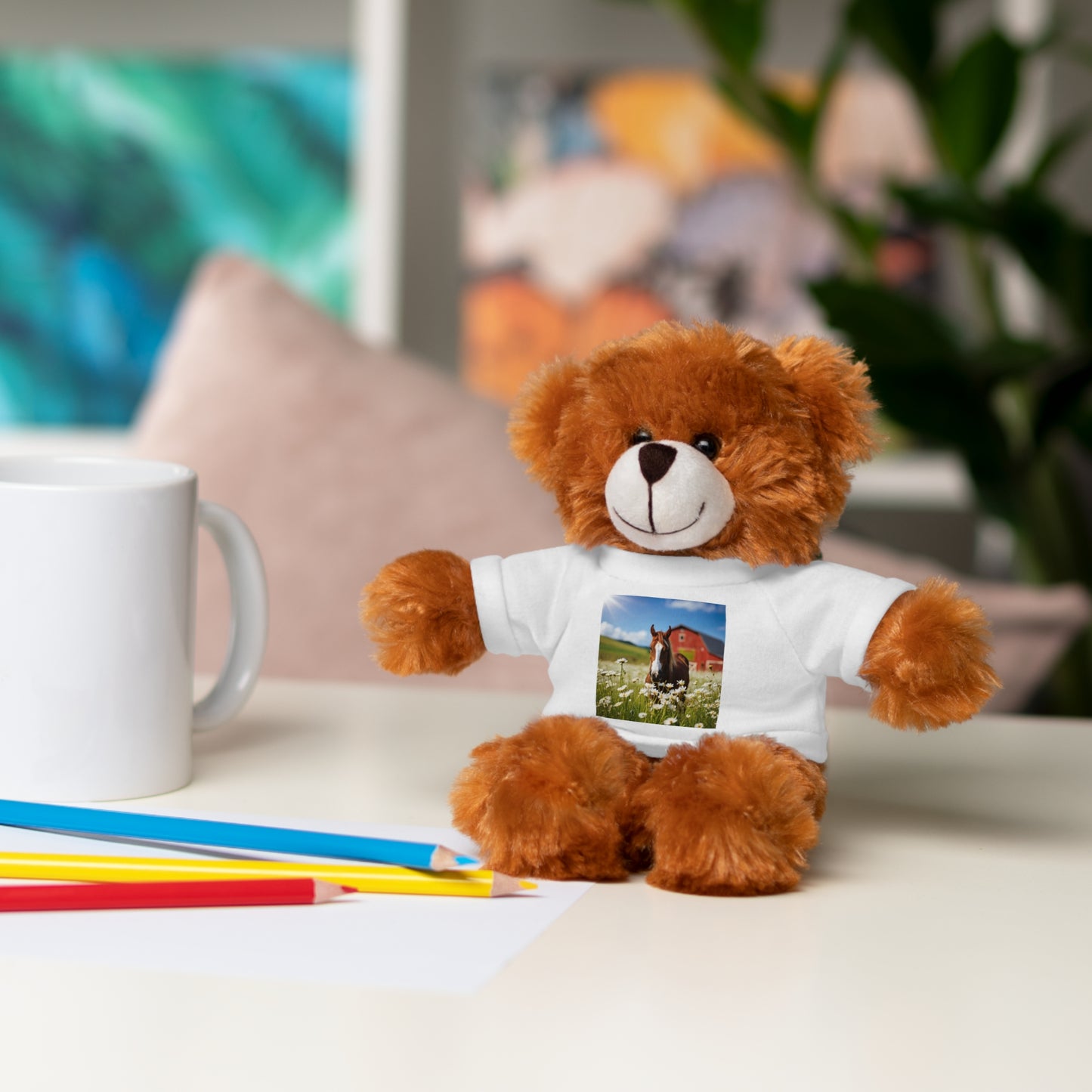 Stuffed Animals Plush with Farm Horse Tee