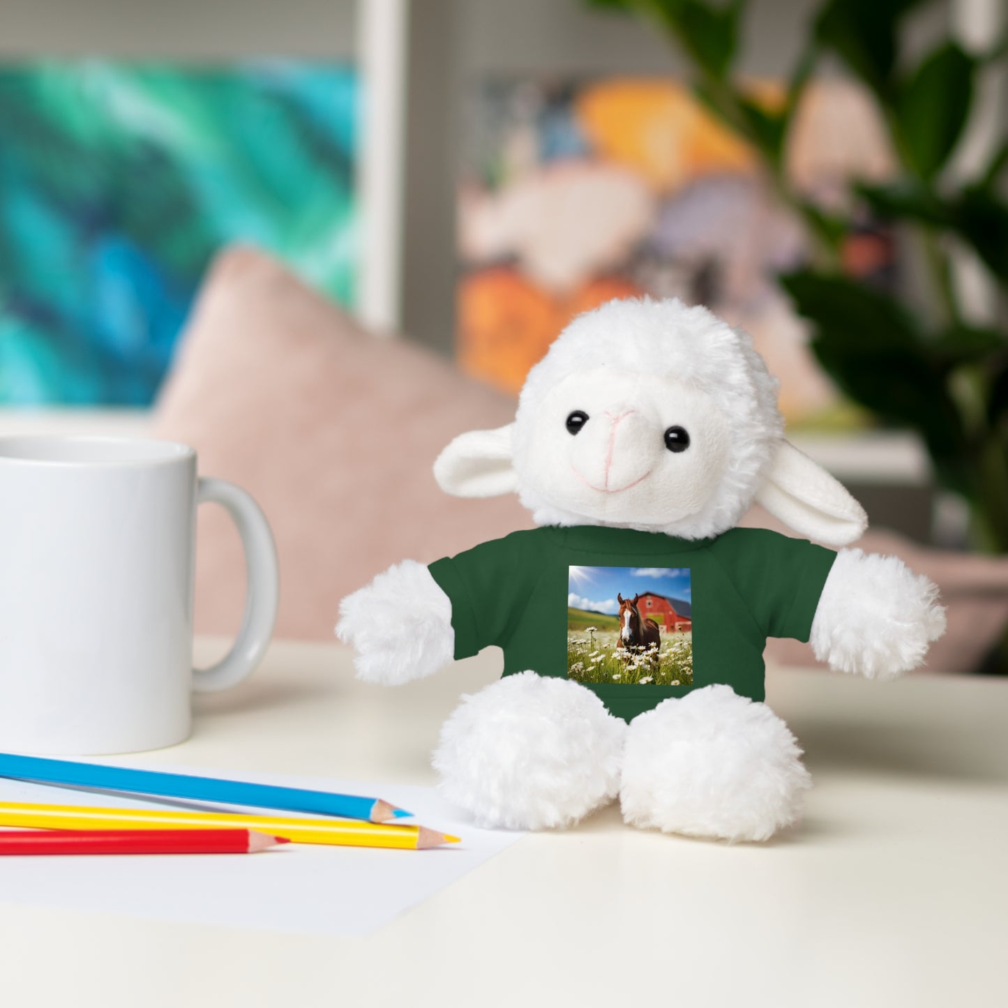 Stuffed Animals Plush with Farm Horse Tee