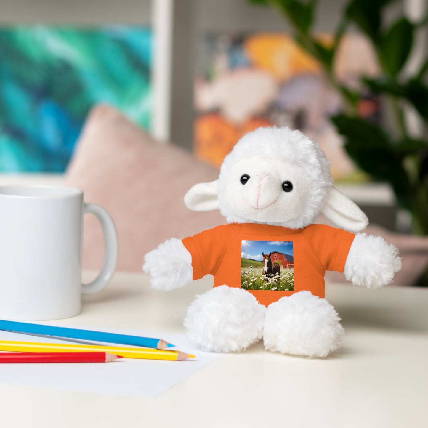 Stuffed Animals Plush with Farm Horse Tee