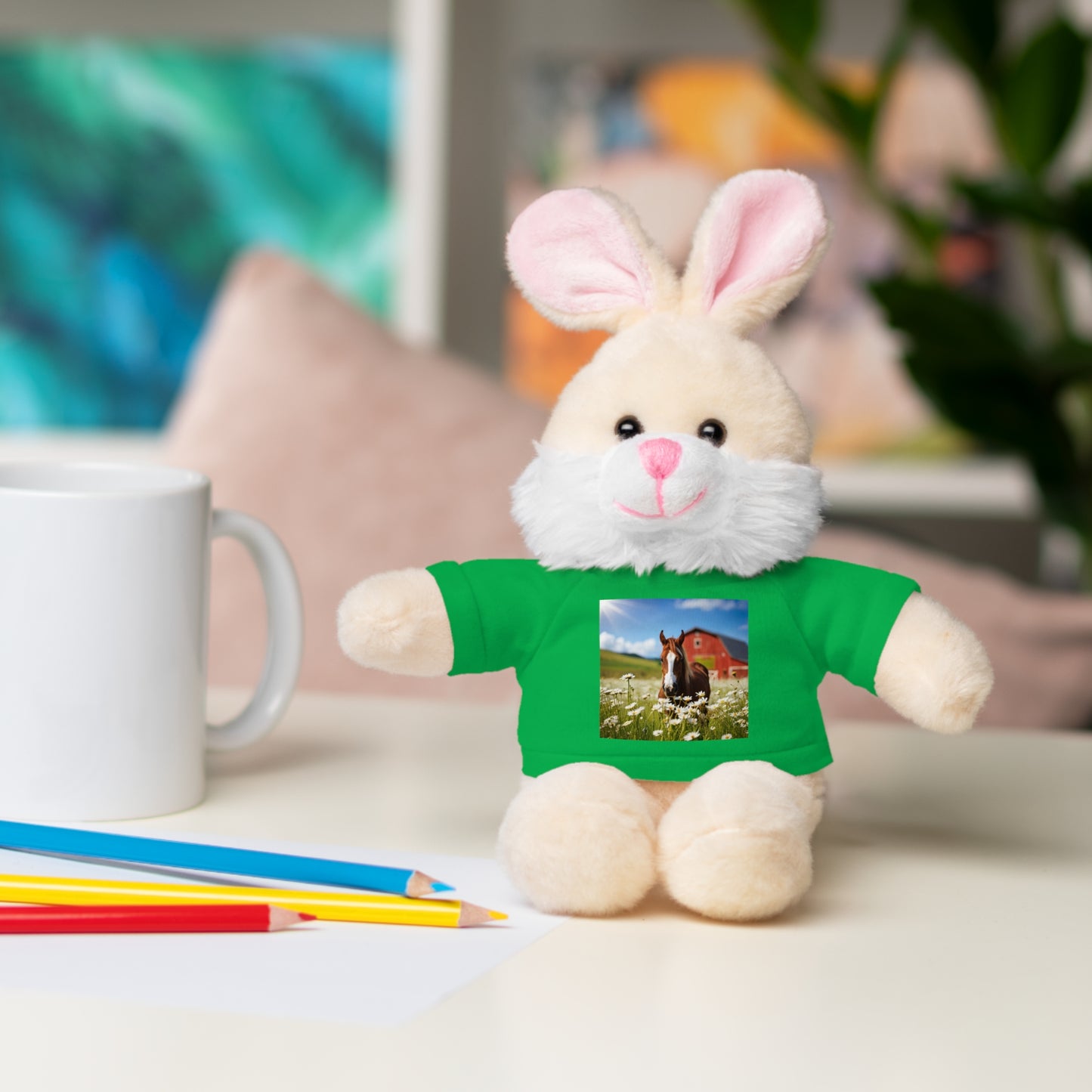 Stuffed Animals Plush with Farm Horse Tee