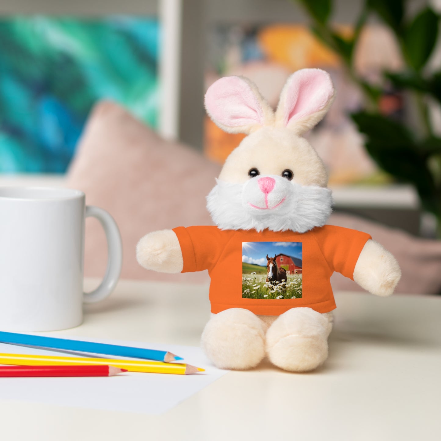 Stuffed Animals Plush with Farm Horse Tee