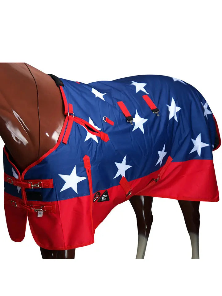 600D Patriotic Winter Waterproof Turnout Horse Blanket