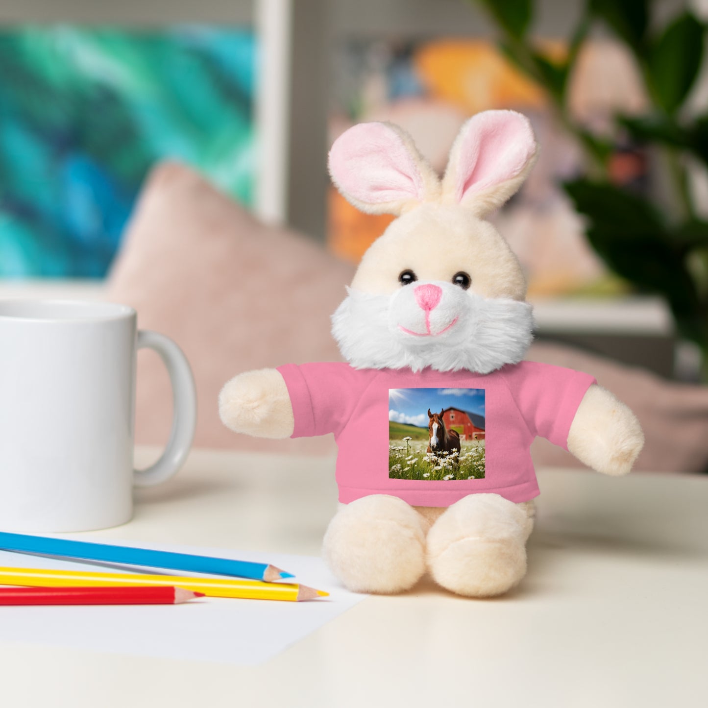 Stuffed Animals Plush with Farm Horse Tee