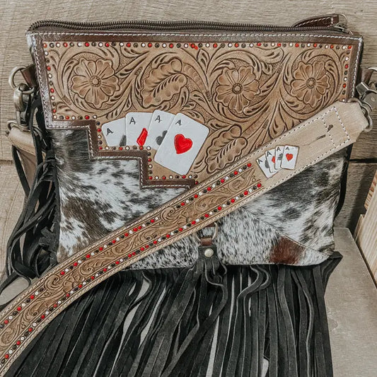 Ace Cowhide and Tooled Leather Western Purse